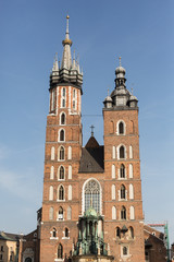 Fototapeta na wymiar church towers in Krakow