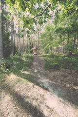 scenic and beautiful tourism trail in the woods near river  - re