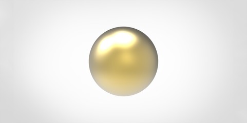 Gold glossy ball sphere  isolated on white background