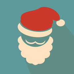 Nice  face of santa claus on blue background