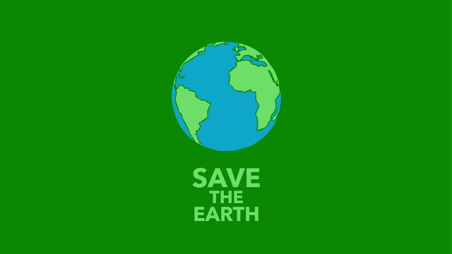Save the Earth - rotating earth hand drawn animation