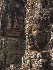 Ancient stone face of Bayon temple