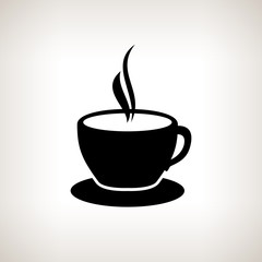 Silhouette cup of tea , cup of coffee , vector illustration