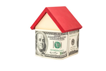 house and money on white