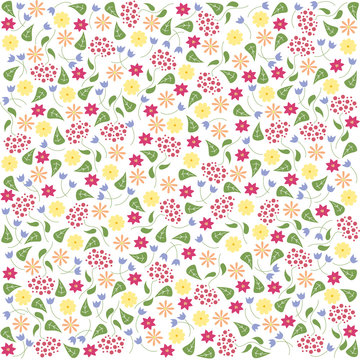 Vector floral and leaf pattern