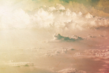 background with large clouds and sunlight