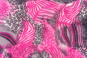 Fototapeta na wymiar texture of print fabric stripes leopard