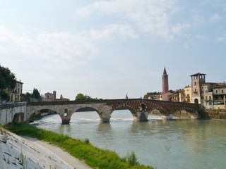 Ponte Pietre a bridge in Verona in Italy