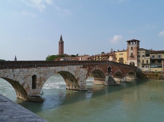 Obraz premium Ponte Pietre a bridge in Verona in Italy