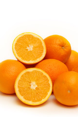 Group of oranges isolated on white background