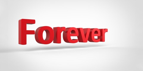 Forever 3D red text Illustration