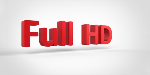 Full HD 3D red text Illustration word Render