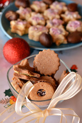 Christmas cookies decorated  on  plate