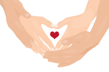 Fototapeta premium Hands and heart