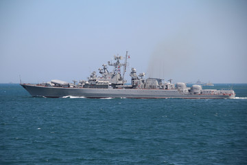 warship in exercises on the high seas military © komi$ar