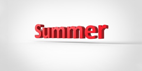 Summer  3D text Illustration word Render