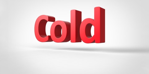 Cold  3D text Illustration word Render