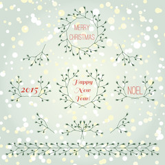 Christmas collection hand drawn branches set