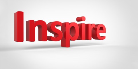 Inspire 3D text Illustration