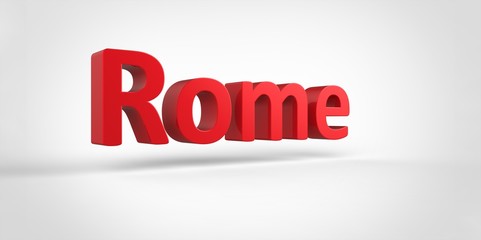 Rome 3D text Illustration of City Name