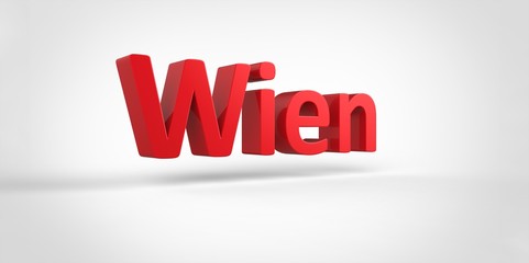 Wien 3D text Illustration of City Name