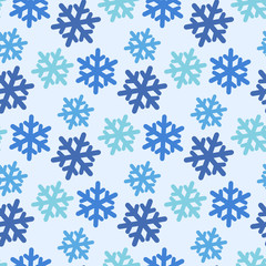 Vector seamless pattern with colorful snowflakes