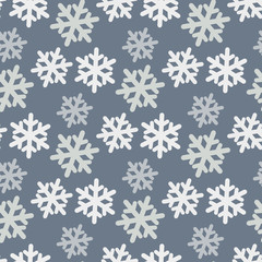 Vector seamless pattern with colorful snowflakes