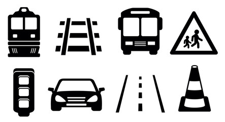 road icons set