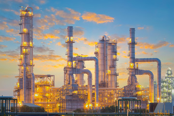 Oil gas refinery plant. May called petroleum, production or petrochemical plant. Industrial factory...