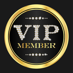 VIP member badge. VIP composed from small diamonds © LiliWhite