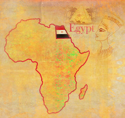 egypt on actual vintage political map of africa