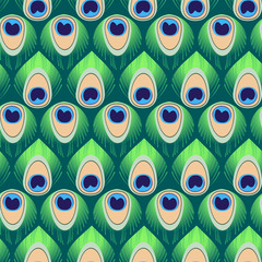 Abstract peacock feather seamless pattern