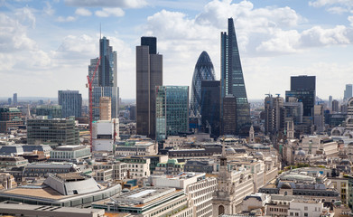 Fototapeta na wymiar London view. City of London business district