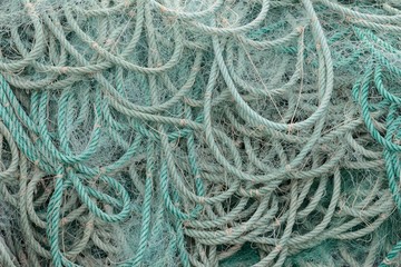 ship trawl drying on the dock