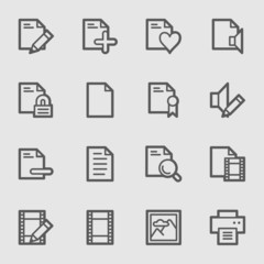 Document web icons set