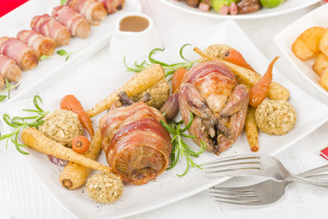 Roasted Quail - Quail roasted with all trimmings.