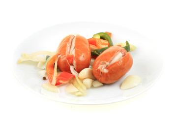 typical czech wurst (named utopenec)