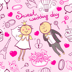 Vector wedding seamless patteen