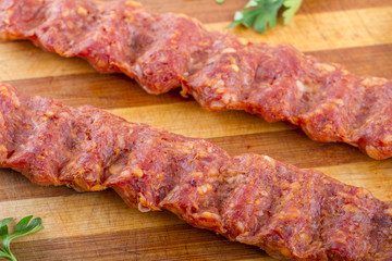 Raw Turkish Traditional Sish Meat Kebab For Cook