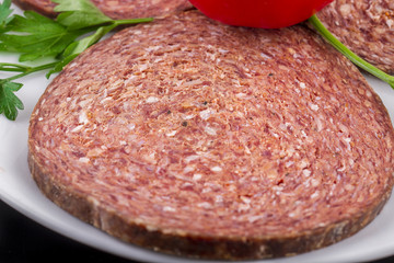 Raw Turkish Ottoman Sausage on Plate