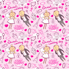 Vector wedding seamless patteen