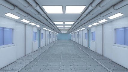 Futuristic background corridor for movie