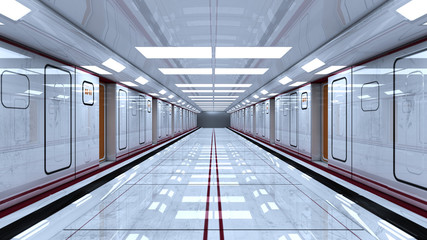 Futuristic background corridor for movie