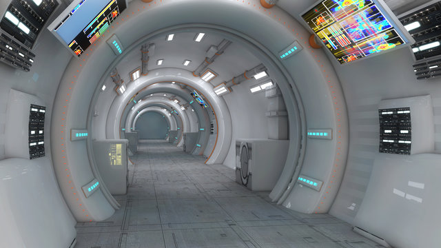 Futuristic background corridor for movie