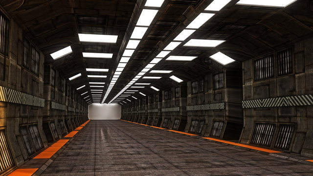 Futuristic background corridor for movie