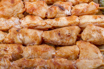 Grilled Chicken On Bamboo Skewers