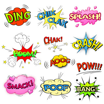 Comic bubbles vector isolated set