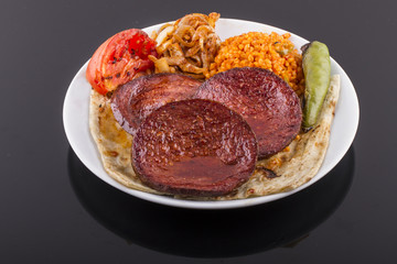 Turkish Ottoman Sausage on Plate