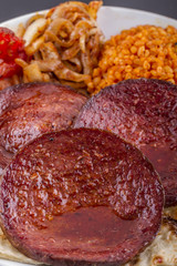 Turkish Ottoman Sausage on Plate