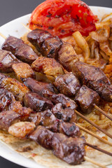 Grilled Liver Kebab on a Plate